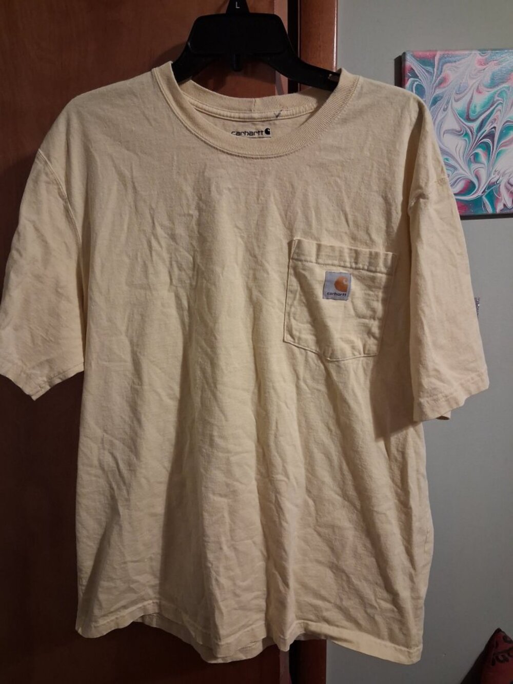 Carhartt Men's Size Large Shirt Short Sleeve Yellow